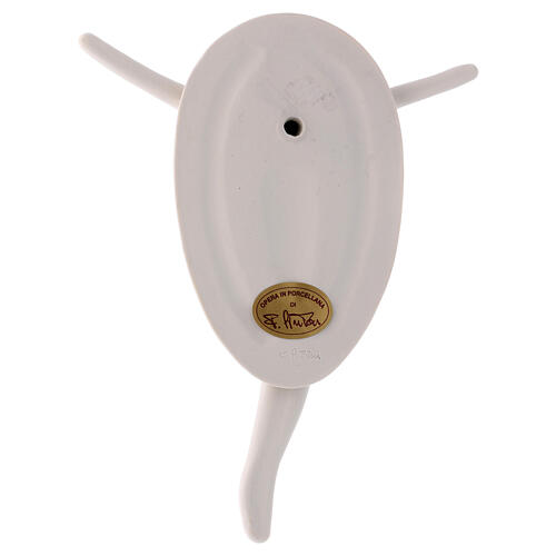 Stilisiertes Christus-Oval aus weißer Porzellan 20x16 cm von Francesco Pinton 2