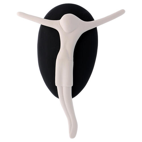 Stilisiertes Kreuz auf schwarzem Oval 20x15 cm Francesco Pinton 1