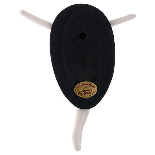 Stilisiertes Kreuz auf schwarzem Oval 20x15 cm Francesco Pinton 2