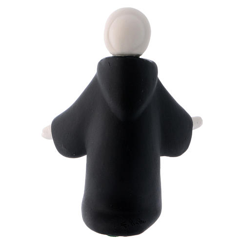Saint François d'Assise avec habit noir porcelaine 10 cm Pinton 3