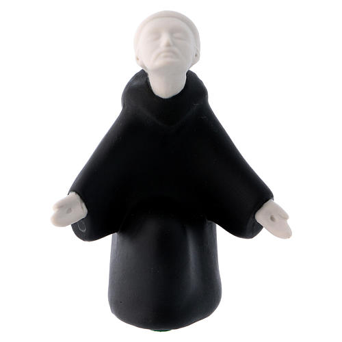 Porcelain Saint Frencis statue with black habit 10 cm Pinton 1