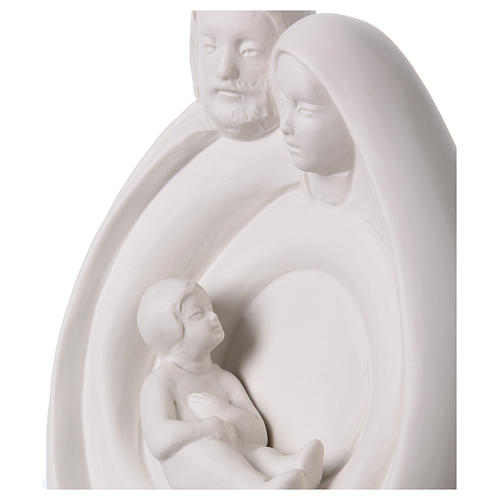 Oval shape Holy Family statue in white porcelain 8 in 2