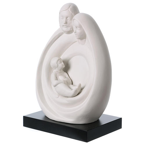 Oval shape Holy Family statue in white porcelain 8 in 3