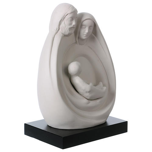 Oval shape Holy Family statue in white porcelain 8 in 4