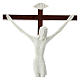 Crucifix in white porcelain and wood 20 cm s2
