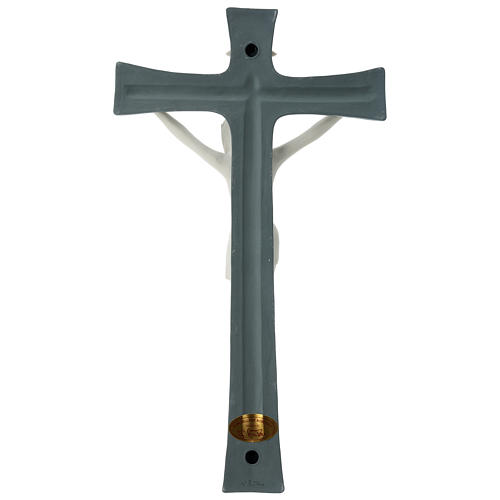 Crucifix porcelaine base grise 35 cm 4