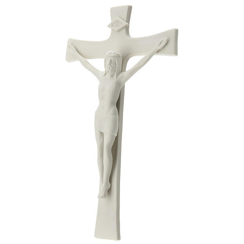 Crucifix porcelaine blanche 35 cm 3