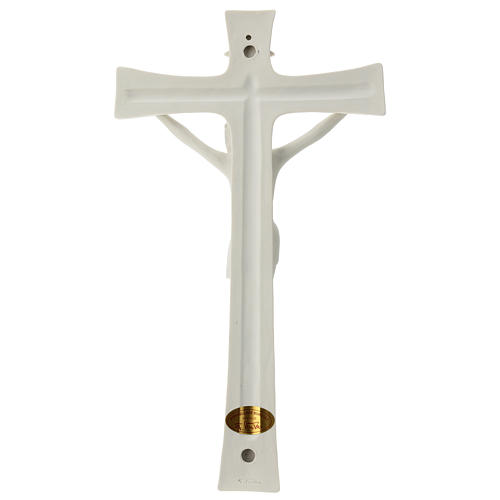 Crucifix porcelaine blanche 35 cm 4