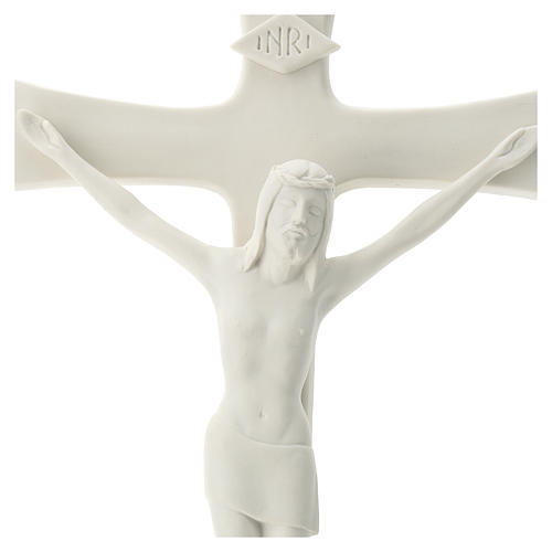 Crucifixo porcelana branca 35 cm 2