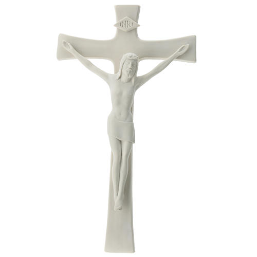 White porcelain crucifix 14 in 1