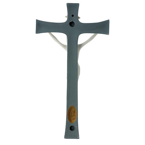 Porzellankruzifix mit grauem Hintergrund 30 cm 4