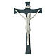 Crucifix porcelaine fond gris 30 cm s1