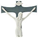 Crucifix porcelaine fond gris 30 cm s2