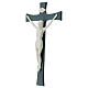 Crucifix porcelaine fond gris 30 cm s3