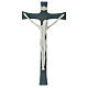 Crucifix fond gris porcelaine 20 cm s1
