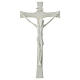 Crucifixo porcelana base madeira 20 cm s1