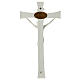 White porcelain crucifix 8 inches s4