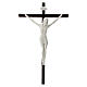 White porcelain crucifix with wooden cross 14 in s1
