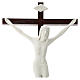 White porcelain crucifix with wooden cross 14 in s2