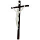 White porcelain crucifix with wooden cross 14 in s3