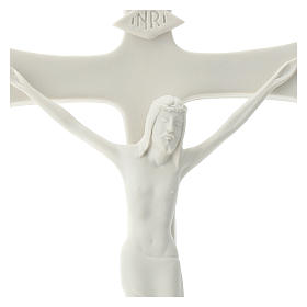 Crucifix in white porcelain 30 cm