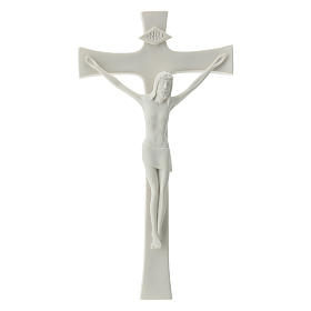 Crucifixo 30 cm porcelana branca