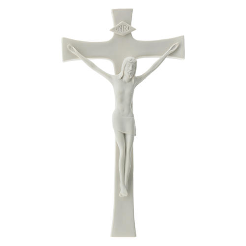 Crucifixo 30 cm porcelana branca 1