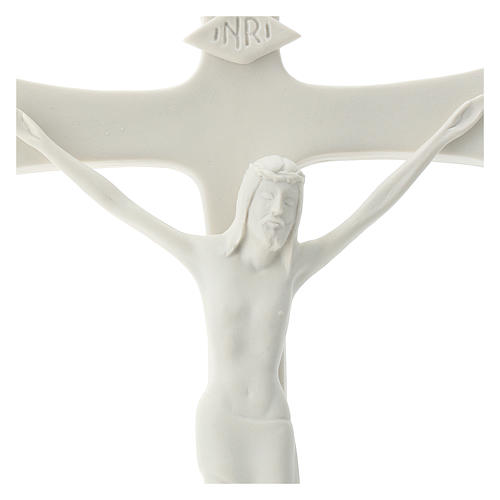 Crucifixo 30 cm porcelana branca 2