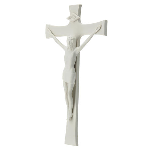 Crucifixo 30 cm porcelana branca 3