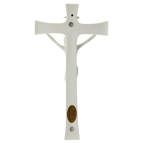 Crucifixo 30 cm porcelana branca 4