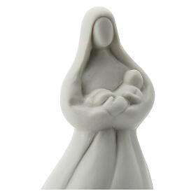 Figur aus Porzellan Madonna mit dem Jesuskind auf grauem Sockel, 16 cm