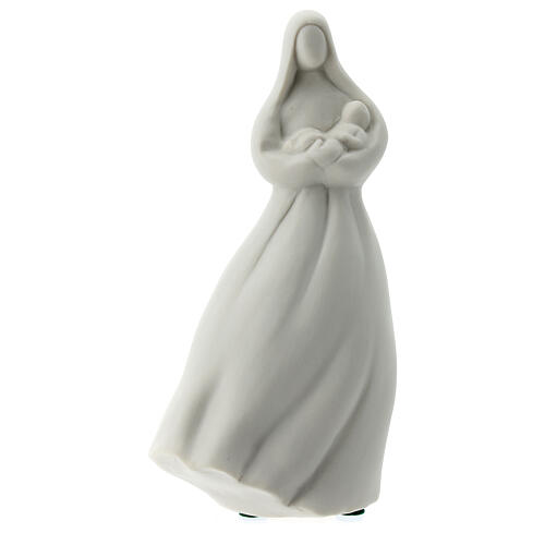 Figur aus Porzellan Madonna mit dem Jesuskind auf grauem Sockel, 16 cm 1