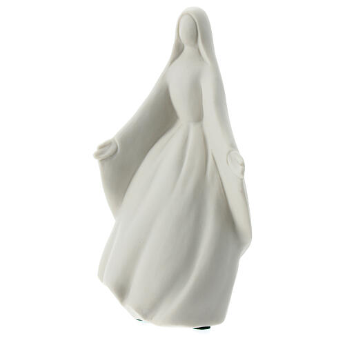 Virgen brazos abiertos 16 cm porcelana blanca 3