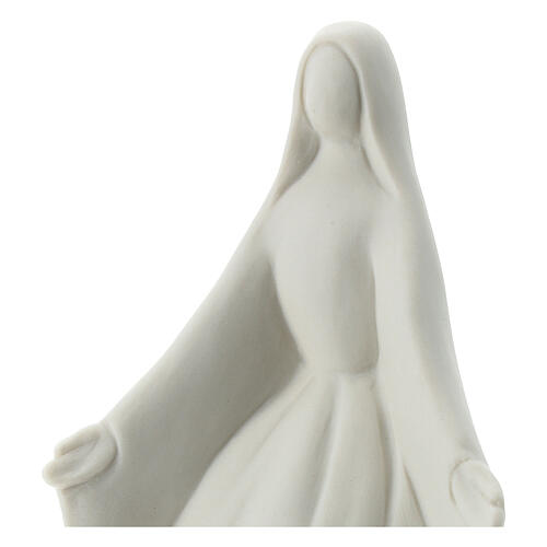 Nossa Senhora braços abertos imagem porcelana branca 16 cm 2