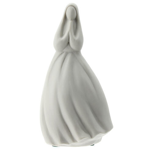 Our Lady with hands joined 6 in white porcelain 1