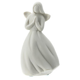 Anioł 14 cm biała porcelana