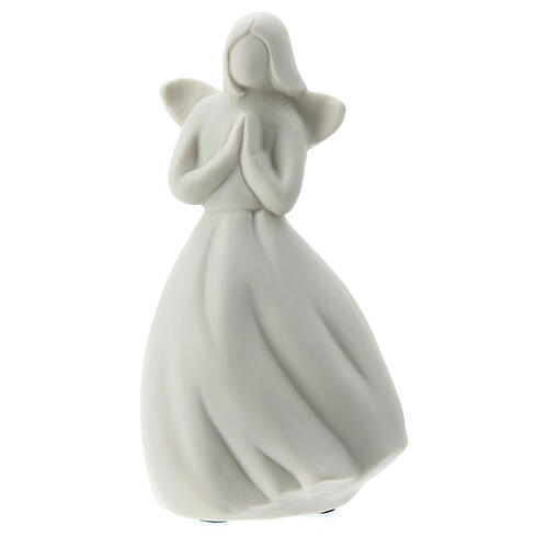 Anioł 14 cm biała porcelana 1