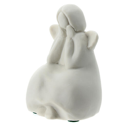 Seated angel 2 1/4 in white porcelain 3