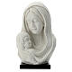 Busto Madonna con bambino su base legno 35 cm s1