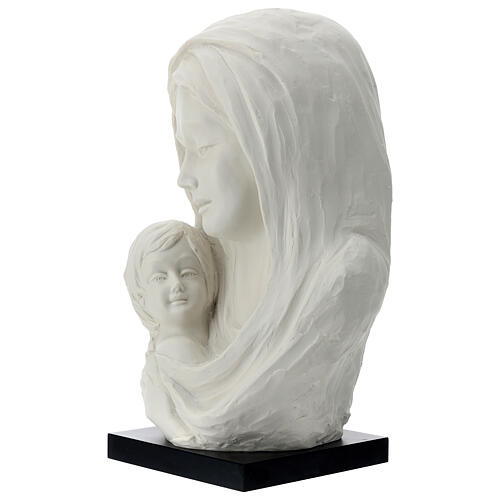 Busto com base madeira Virgem e Menino Jesus 35 cm 2