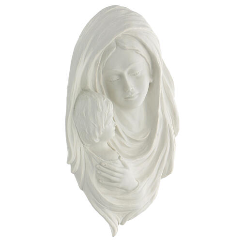 Bas-relief porcelaine Vierge à l'Enfant 35 cm 3