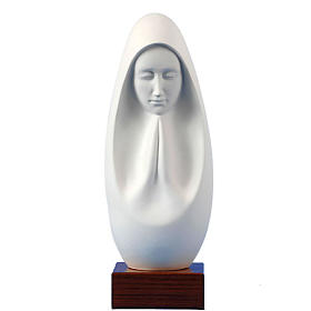 Madonna in preghiera su base in legno Francesco Pinton 29 cm