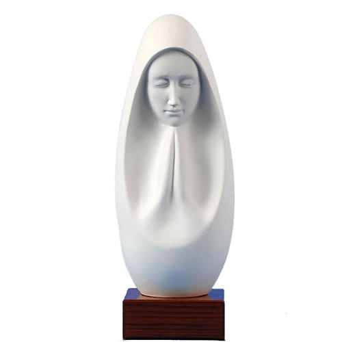 Madonna in preghiera su base in legno Francesco Pinton 29 cm 1