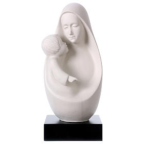 Maria mit Kind auf Holzbasis, Porzellan Pinton 32 cm