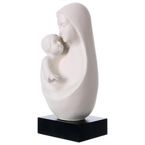 Maria mit Kind auf Holzbasis, Porzellan Pinton 32 cm 3
