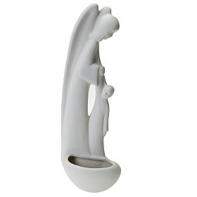 Guardian Angel holy water font in white porcelain Pinton 35 cm