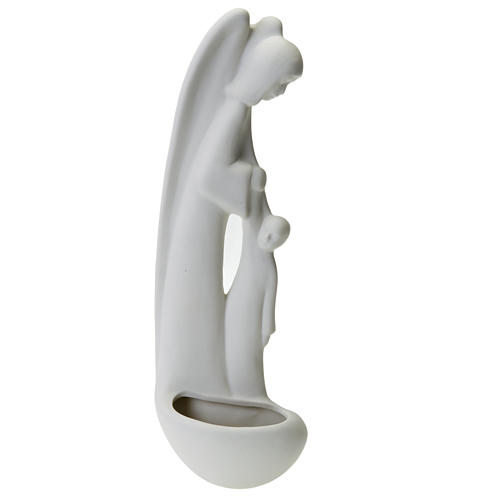 Guardian Angel holy water font in white porcelain Pinton 35 cm 1