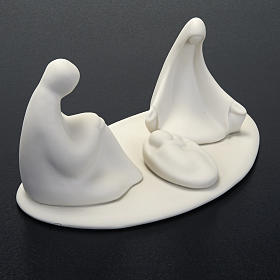 Nativity on porcelain base Francesco Pinton 9 cm