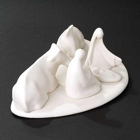 Natividad sobre base con buey y asno Pinton 10 cm s6