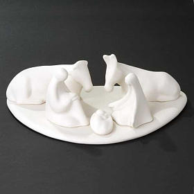 Sainte Famille, nativité,petite taille,base en porcelaine Pinton 10 cm s8